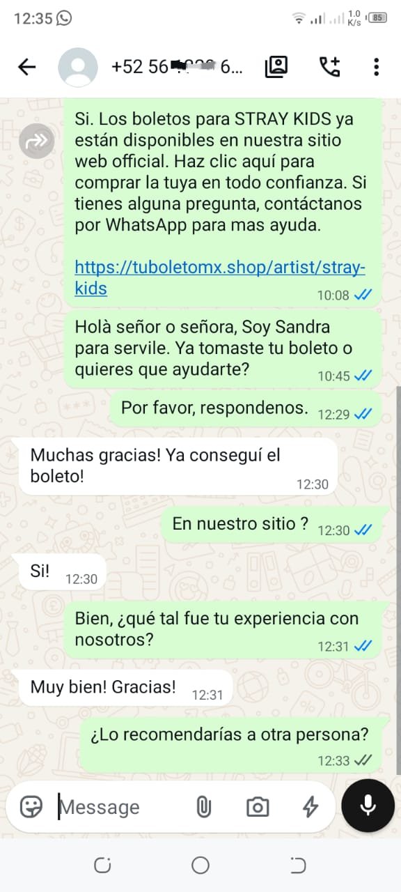 Boletos confirmados